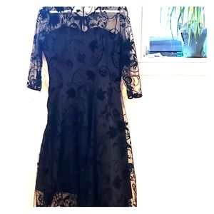 Black dress with floral lace overlay